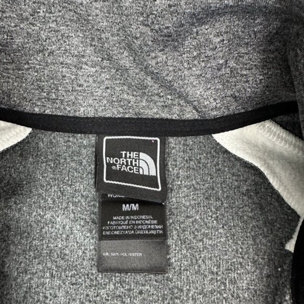 The North‎ Face Womens Gray White Quarter Zip Pullover Fleece T260+T660 Size M - Picture 7 of 15
